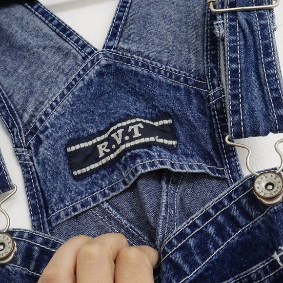 Vintage 90s RVT Women's Utility Carpenter Overall M/L - Picture 4 of 8